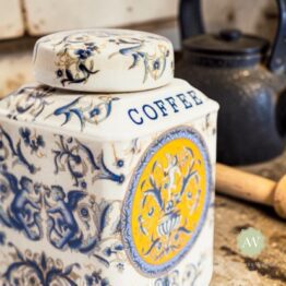 Set of 2 Renaissance Style Ceramic Tea & Coffee Jars