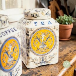 Set of 2 Renaissance Style Ceramic Tea & Coffee Jars