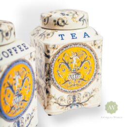 Set of 2 Renaissance Style Ceramic Tea & Coffee Jars