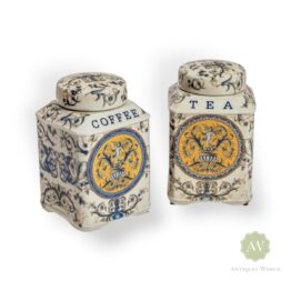 Set of 2 Renaissance Style Ceramic Tea & Coffee Jars