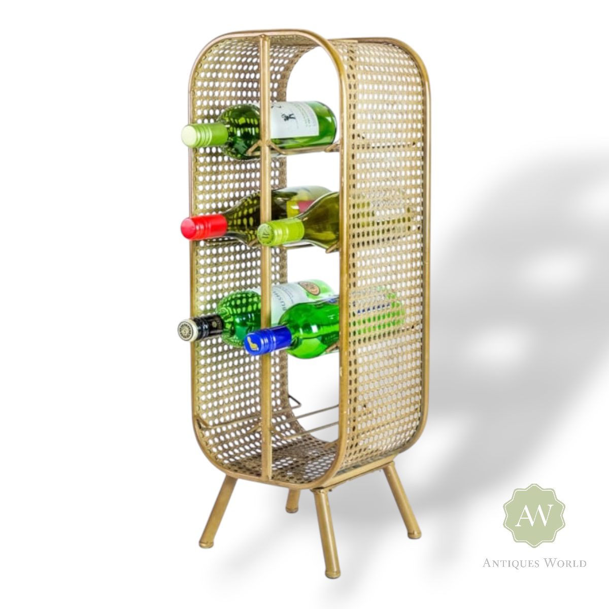 Rustic Metal Rattan 8 Bottle Wine Rack 2 Rustic Metal Rattan 8 Bottle Wine Rack
