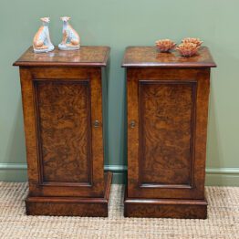 Stunning Pair of Burr Walnut Bedside Cabinets