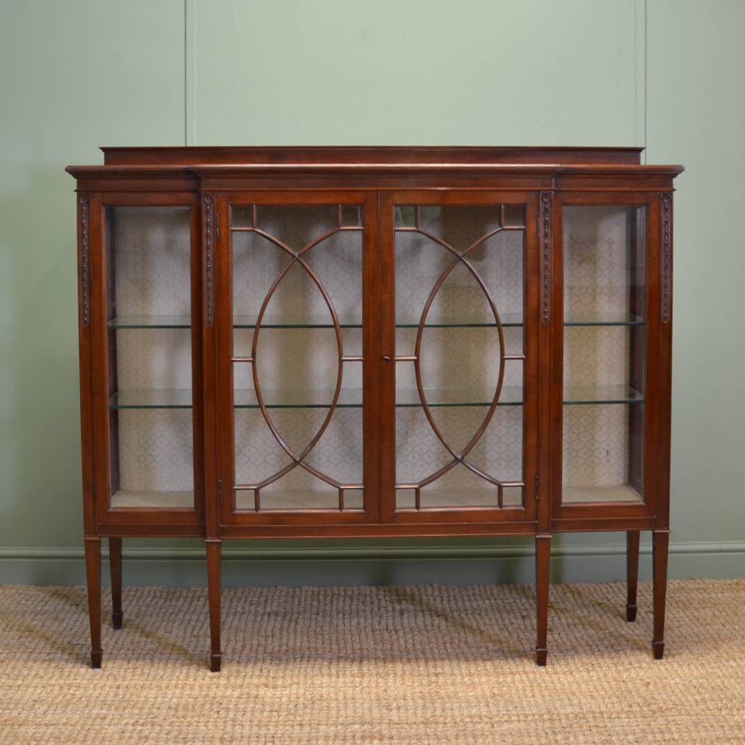 JAS Schoolbred Edwardian Mahogany Antique Display Cabinet