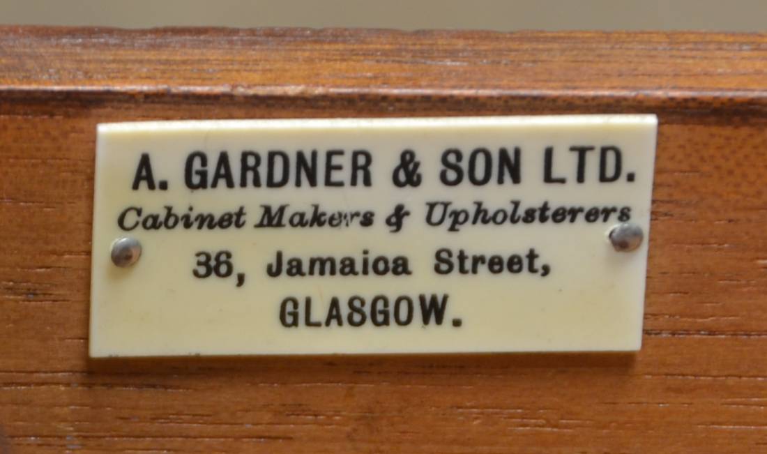 English Cabinet Makers - A to Z. 3 A Gardner & Son Glasgow