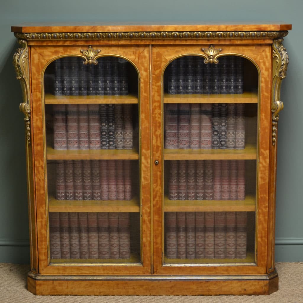 Antique Satinwood Furniture 16 Striking Satin birch And Gilt Victorian Antique Bookcase