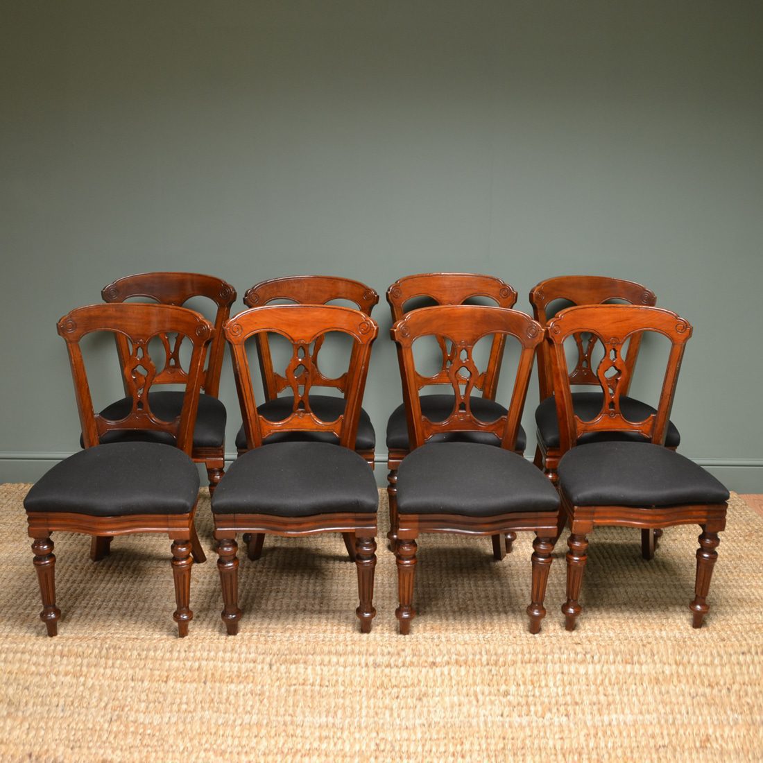 English Cabinet Makers - A to Z. 74 Superb Set of 8 Reilly Mahogany Antique Dining Chairs