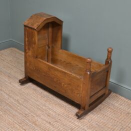 Decorative Georgian Oak Antique Cot / Cradle