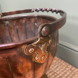 Unusual Arts & Crafts Copper Antique Coal Bucket