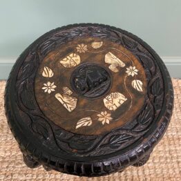 Antique Carved Elephant Table