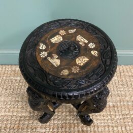 Antique Carved Elephant Table