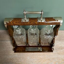Quality Victorian Oak Antique Tantalus