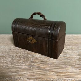 Unusual Antique Casket with 3 Cut Glass Bottles