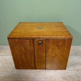 Unusual Victorian Oak Antique Stationary Box with Fitted Interior