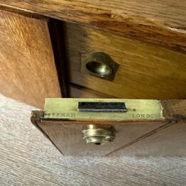 Unusual Victorian Oak Antique Stationary Box with Fitted Interior