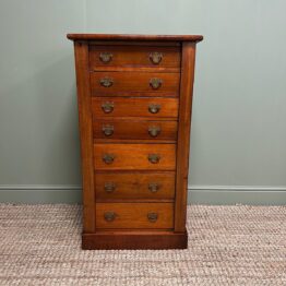 Spectacular Walnut Victorian Antique Wellington Chest
